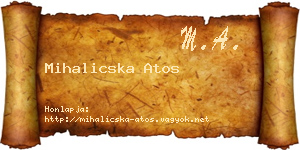 Mihalicska Atos névjegykártya
